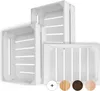 Three white wooden crates of different sizes are arranged together against a white background. Produktbild-Vorschau