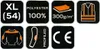 A collage of icons representing product features and specifications. Voir les images du produit