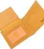 An open leather wallet showing the interior compartments. Voir les images du produit