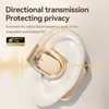 A close-up marketing image of a gold earbud placed in a stylized ear, with sound wave graphics and text highlighting features. Náhľad obrázku produktu