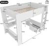 A diagram of a white loft bed with dimensions labeled in centimeters. Produktbild-Vorschau