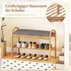 Schuhbank aus Bambus mit Kissen, 2-stufig, 70 x 31,5 x 51 Produktbild-Vorschau 3