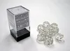 Chessex - Translucent - 12x D6 16mm - Clear/White Produktbild-Vorschau 2