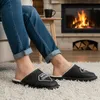 Zapatillas de casa de hombre, cuero, lana de oveja, diseño Vista previa de la imagen del producto 2
