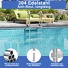 YZNAHRE Poolleiter Edelstahl 3 Stufen 132cm Hoch Pool Produktbild-Vorschau 3