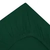 A close-up view of a dark green fitted sheet, showing the elasticated edge and fabric texture. Produktbild-Vorschau