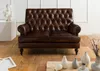 MASSIVMOEBEL24 Sofa 2-Sitzer Echtleder 140x84x94 braun Produktbild-Vorschau 9
