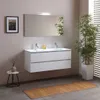 Mobile bagno 120 cm con 2 cassetti bianco effetto legno  Anteprima dell’immagine prodotto 1