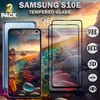A Samsung Galaxy S10e phone with a screen protector and marketing icons. Produktbild-Vorschau