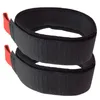 Two black ski straps with red loops, presented against a white background. Podgląd zdjęcia produktu