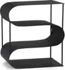 A black metal shelving unit with a unique S-shaped design. Produktbild-Vorschau