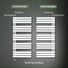 Diagram showing two different mounting options for a radiator, labeled 'Links Montage' (Left Mount) and 'Rechts Montage' (Right Mount). Produktbild-Vorschau