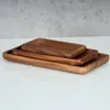 3er Set Tablett rechteckig Holz Akazienholz Holzschale Produktbild-Vorschau 4