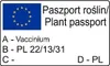 A plant passport label with EU flag and text in Polish and English. Anteprima dell’immagine prodotto