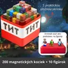 Magnetické stavebné kocky 200 ks s 10 figúrkami a úložným Náhľad obrázku produktu 1