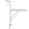 vidaXL Tavolo da balcone bianco 60x40 cm in acciaio Anteprima dell’immagine prodotto 4