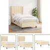 The Living Store Boxspringbett mit Matratze Creme 90x200 cm Produktbild-Vorschau 1