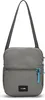 A gray crossbody bag with a blue zipper pull. Produktbild-Vorschau
