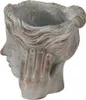 Clayre & Eef Blumentopf Kopf 14x16x17 cm Grau Stein Hände Produktbild-Vorschau 3