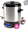 A stainless steel electric pot with a black lid and a digital display. Podgląd zdjęcia produktu