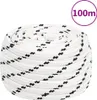 vidaXL Pracovné lano biele 18 mm 100 m Polyester Náhľad obrázku produktu 6