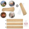 The image shows wood-look panels and several circular images with red crosses over them, indicating what the product should not be used for. There are also numbered panels at the bottom. Anteprima dell’immagine prodotto