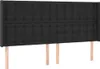 The Living Store LED Kopfteil Schwarz 183x16x118/128 cm Produktbild-Vorschau 3