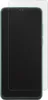 A screen protector is shown laid over a smartphone. Produktbild-Vorschau
