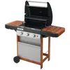A Campingaz gas grill with wooden side tables and a storage compartment. Náhled obrázku produktu