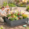 Parterre de jardin Outsunny, bac à fleurs avec structure en Voir les images du produit 2