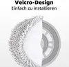 A close-up view of a mop pad and its attachment mechanism, with text highlighting its features. Produktbild-Vorschau