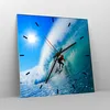 Wanduhr - Quadrat - Glasuhr - Windsurfing strand ozean spaß Produktbild-Vorschau 4