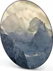 Design Stahlmagnettafel Schwarz Rund 47cm Alpen im Produktbild-Vorschau 5