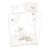 3 tlg Baby Bettwäsche Set - Lieblings Mensch Beige - Produktbild-Vorschau 2