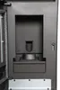Close-up view of the interior of a black pellet stove. Produktbild-Vorschau