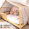 Musselin Hausbett Himmel Kinderzimmer Baumwolle mit Gold Produktbild-Vorschau 1