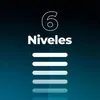 A graphic with the number 6 and the word Niveles, followed by a series of horizontal lines representing levels. Produktbild-Vorschau