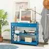 A blue console table with items on and around it, set in a room. Náhľad obrázku produktu