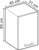 A line drawing of a wall cabinet with dimensions indicated. Anteprima dell’immagine prodotto