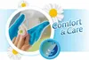 A close-up of hands wearing blue gloves, with daisies and text "Comfort & Care" overlaid. Náhľad obrázku produktu