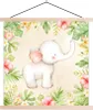 MuchoWow® Textilposter Dschungel - Blumen - Elefant 120x120 Produktbild-Vorschau 1