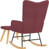 Hochwertig Schaukelstuhl mit Hocker Stoff Weinrot 327630 Produktbild-Vorschau 5