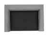A top-down view of a dog bed with a gray upholstered border and a black quilted mattress. Náhled obrázku produktu