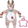 A baby doll outfit laid out flat, with a pink hanger to the side. Podgląd zdjęcia produktu
