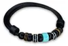 HANA LIMA | Trend Leder Armband mit türkiser Glas Perle für Produktbild-Vorschau 1