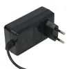 A black power adapter with a European plug on a white background. Produktbild-Vorschau