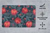 MuchoWow® Mauspad Mousepad Blumen - Rot - Blätter - Muster Produktbild-Vorschau 2