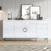 Merax glanzende dressoir met 4 lades en 2 deuren, commode Productafbeelding-voorbeeld 3