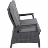 Side view of a grey outdoor sofa with cushions. Produktbild-Vorschau