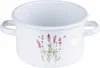 A white enamel pot with a lavender design. Podgląd zdjęcia produktu